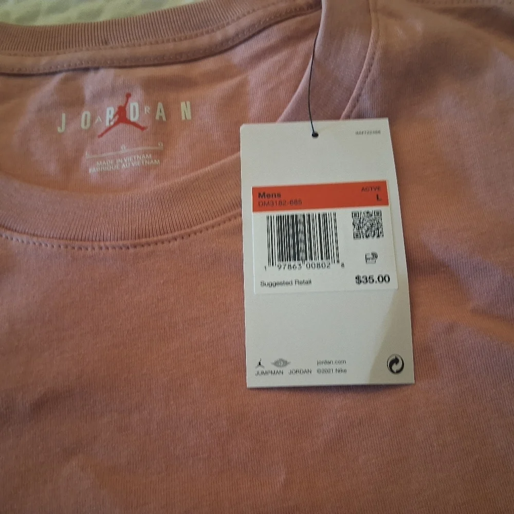 Jordan Men's Dusty Rose Short Sleeve Tee Dm3182-685 NWT Size Large